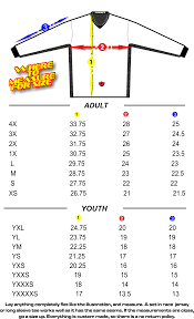 Size Charts Potter Racing Products