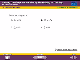 Ppt Solving One Step Inequalities By