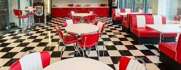 booths and retro chairs and diner furniture