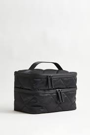 large two tiered wash bag black