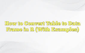 how to convert table to data frame in r