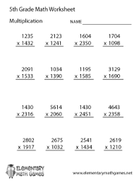 Decimal multiplication multiplying decimal numbers. Fifth Grade Math Worksheets