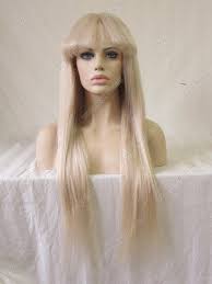 Large cap is an extra charge. Lady Gaga Chinese Virgin Hair 26 Platinum Blonde Straight Human Hair Full Lace Wigs