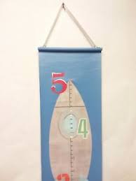 Details About Pottery Barn Kids Growth Chart Rocket Themed On Canvas Banner