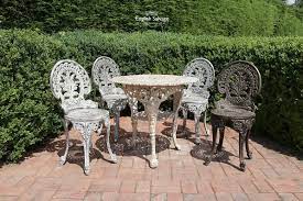 Ornate Cast Iron Garden Table And Four