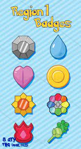 8 Pokemon Inspired Region 1 Kanto Badge Highres Image Files | Etsy | Pokemon,  Pokemon badges, Badges diy