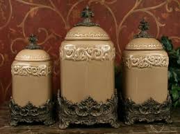 Picture Of Classic Tuscan Drake Brown Kitchen Canisters Set