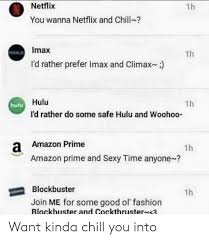 Netflix You Wanna Netflix And Chill Imax Imax Id Rather