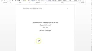 Apa Formatting Part 1 The Title Page