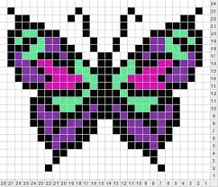 Simple Butterfly Pattern Chart For Cross Stitch Knitting