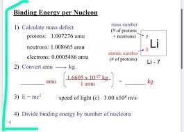 solved binding energy per nucleon 7 li