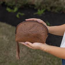 leather makeup bags for women