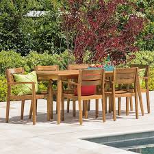 7 piece outdoor acacia wood deck dining