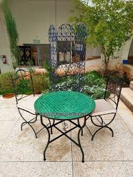 Emerald Green Mosaic Table And Chairs