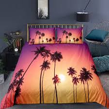 Beach Bedding Set Queen Size Palm