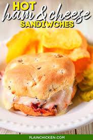 hot ham and cheese sandwiches plain