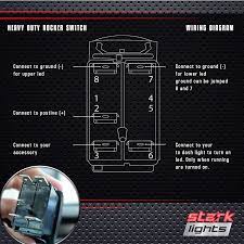 How to wire a rocker switch to a circuit is a common query many people have. Amazon Com Side Lights Blue Stark 5 Pin Laser Etched Led Rocker Switch Dual Light 20a 12v On Off Automotive