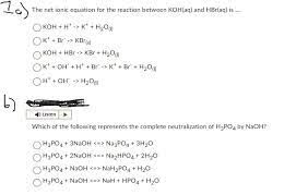 The Net Ionic Equation For The Reaction
