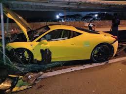 Search, discover and share your favorite yellow sports car gifs. Man Crashes Yellow Ferrari In Heavy Rain The Star