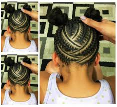 Long french braided bun hairstyle styled on black hair is different and rarely seen in african american hair care. 29 Braided Cornrows With Buns For Little Black Girls Afrocosmopolitan Hair Styles Kids Braided Hairstyles Braided Bun Hairstyles