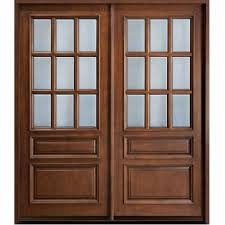 Brown Standard Glass Panels Door