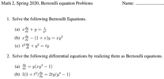 solved math 2 spring 2020 bernoulli