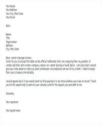 Resignation Letter Template Word Doc Format Without Notice Period