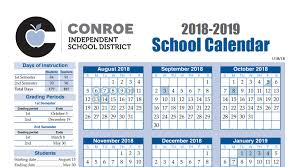 conroe isd 2018 2019 calendar