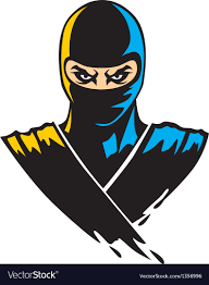 ninja mascot in paint effect royalty