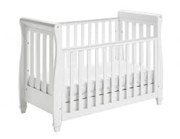 eva sleigh drop side cot bed white