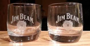 jim beam glass tumbler bourbon whiskey
