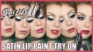 new barry m satin lip paint try on lip