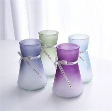 Frosted European Colored Glass Vase