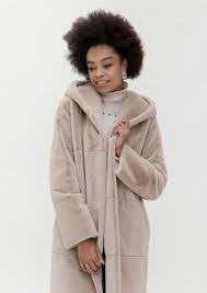 Double Ted Eco Fur Coat With A