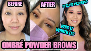 ombre powder brows healing process