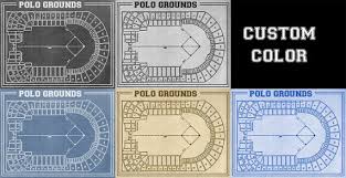 Vintage Print Of Polo Grounds Seating Chart New York Giants Baseball Blueprint On Photo Paper Matte Paper Or Stretched Canvas