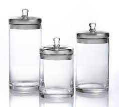 Crystal Canister Set 3 Piece Glass Jars