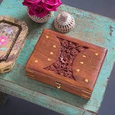 wooden jewelry box indian handicraft