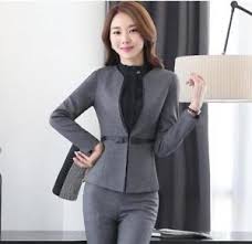 Womens Gray Pant Suits Formal Ladies Office Ol Uniform Designs