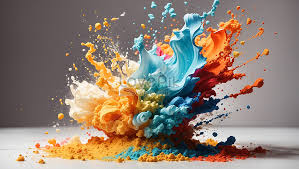 3d render colorful color splash