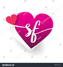 Initial Logo Letter Sf Heart Shape Business Finance Signs