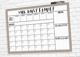 Dry Erase Family Calendar Printable Easy Tutorial