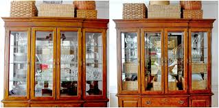 display dishes in china cabinet with