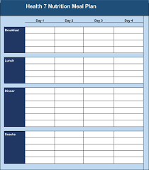 daily meal plan templates excel