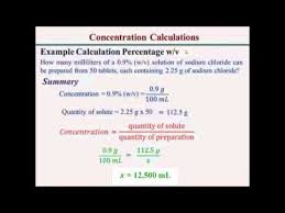 percene concentration calculations