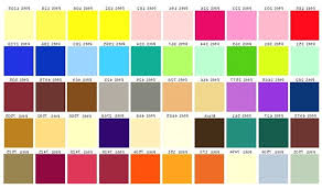 Asian Metal Paint Colour Chart