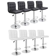 set of 4 adjule bar stools swivel