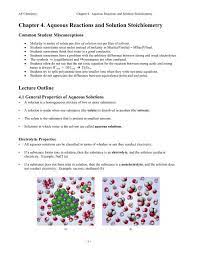 Chapter 4 Aqueous Reactions And