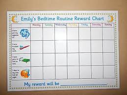 Bedtime Routine Reward Chart Childrens Personalised