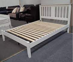 grace queen bed solid hardwood white